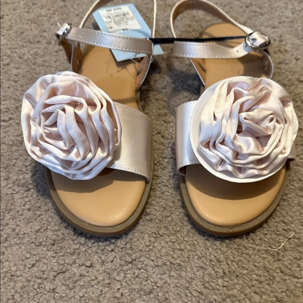 Cat & Jack Pink Satin Floral Kids Sandals